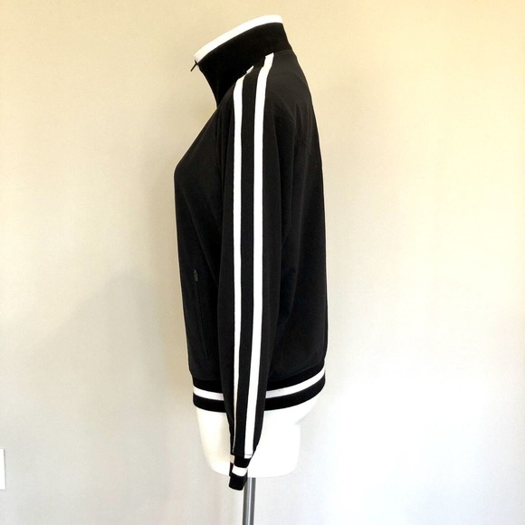 Athleta Circa Track Jacket Medium Stripe Full Zip Pockets Recycled Materials - Picture 3 of 12
